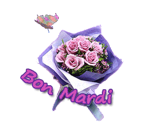 Gif Bon mardi bouquet de fleurs